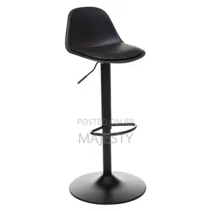 Sleek Modern Adjustable Bar Stool - Black