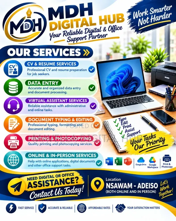 CV Writing, Data Entry, Virtual Assistant & Printing Services - 1