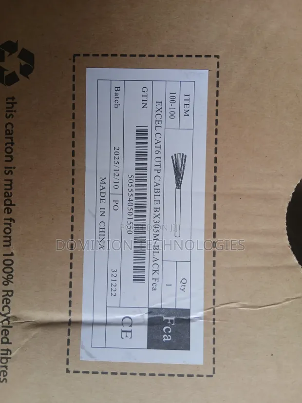 Excel Cat6 UTP Cable 305m - Black - 1