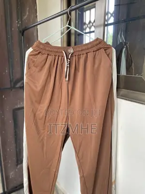 Cotton Unisex Joggers - Brown, 5XL