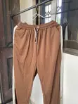 Cotton Unisex Joggers - Brown, 5XL - 1