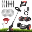 Rechargeable Lawn Mower / Weed Cutter - Full Set with 2x 48V Batteries - 1