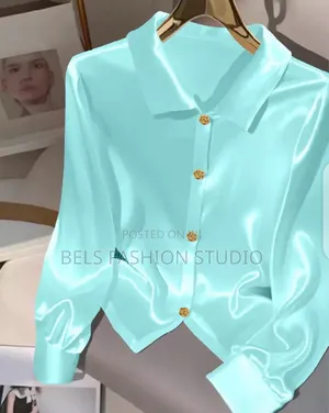 Luxury Long Sleeve Silk Satin Button-Down Shirt