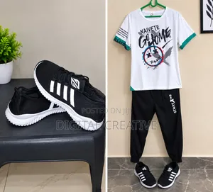 Men's Casual Wear Set: T-Shirts, Pants & Sneakers (Size M/42)