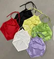 Luxury Silk Satin Backless Crop Tops - 3 Styles - 3