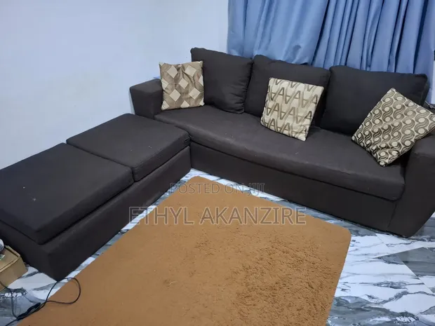 Used L-Shaped Sofa - Brown - 1
