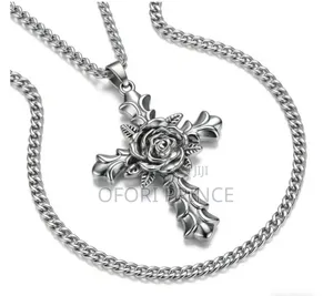 Stylish Cross Rose Necklace