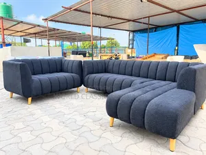 Modern Channel-Tufted L-Shape Sofa Set
