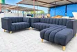 Modern Channel-Tufted L-Shape Sofa Set - 3