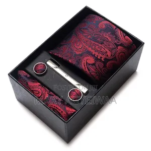 Premium Men's Tie Set with Cufflinks & Pocket Square