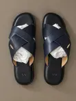 Blue Black Cross Sandals for Men - 2