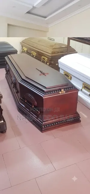 Classic Stain Coffin with Free Cross