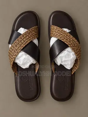 La Basket Weave Cross Sandals for Men