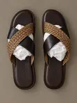 La Basket Weave Cross Sandals for Men - 1
