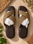 La Basket Weave Cross Sandals for Men - 3
