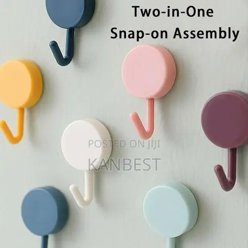 12 Pack Heavy Duty Self Adhesive Hooks Transparent Waterproof - 1
