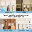 12 Pack Heavy Duty Self Adhesive Hooks Transparent Waterproof - 5