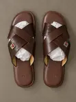 Beautiful Light Brown Cross Sandals for Men - 2
