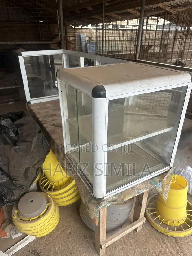Glass Display Showcase with Wooden Table - 1