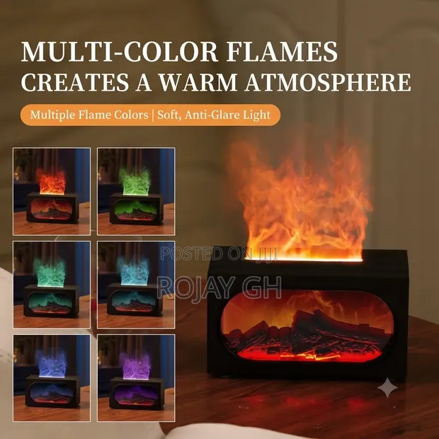 3-in-1 Flame Fireplace Humidifier Aroma Diffuser - 1