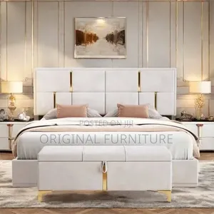 King Size Bed Frame with Drawers and Ottoman - Brand New