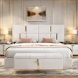 King Size Bed Frame with Drawers and Ottoman - Brand New - 1