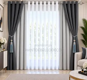 Blackout & Voile Curtain Combination - Gh₵300 Per Pair