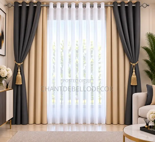 Blackout Two-Tone Curtains - 1