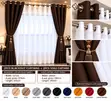 Premium Blackout Curtains with Voile - Coffee Brown & White - 2
