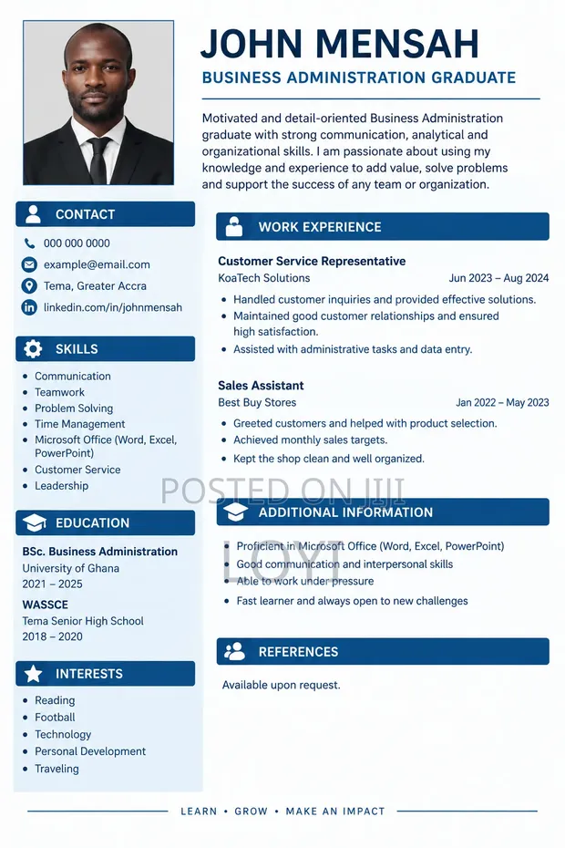 Professional CV Formatting and Application Letter Service - 1