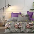Beautiful Grey and Purple Flowered Duvet Set - Queen Size - 2