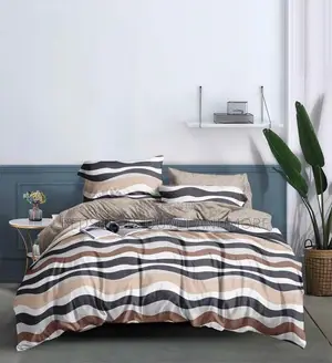 Beige and Blue Queen Size Duvet Set