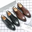 Men's Black Leather Monk Shoes - 3