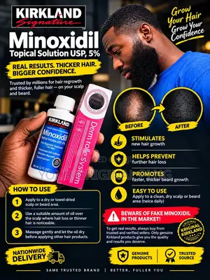 Kirkland Minoxidil 5% Extra Strength + Derma Roller Hair Growth Combo