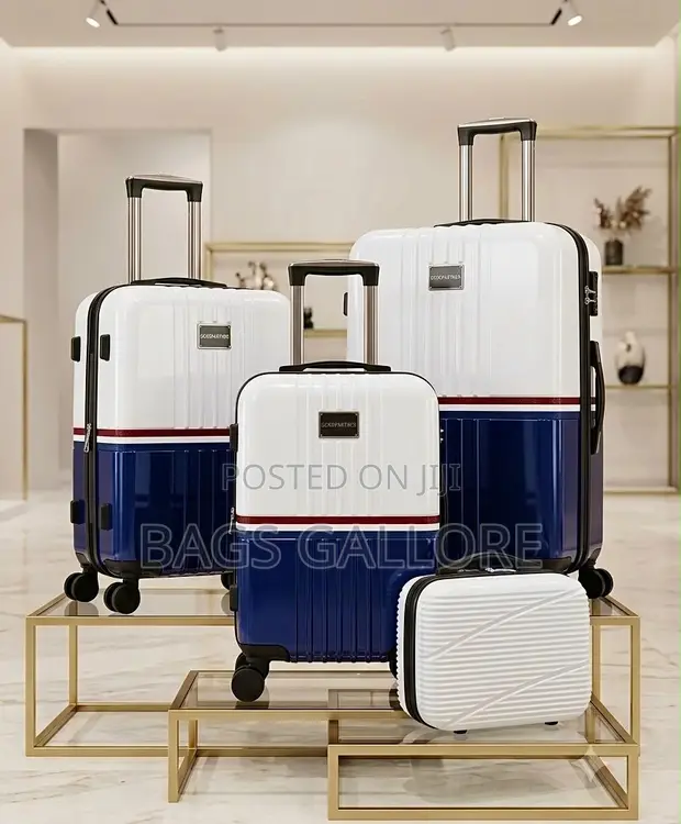 White and Blue Mixed Luggage - 1