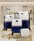 White and Blue Mixed Luggage - 1