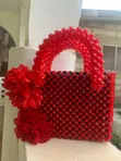 Handmade Beaded Bag - Red - 1