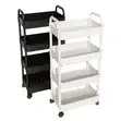 Two 4-Tier Rolling Utility Carts (White & Black) - 1