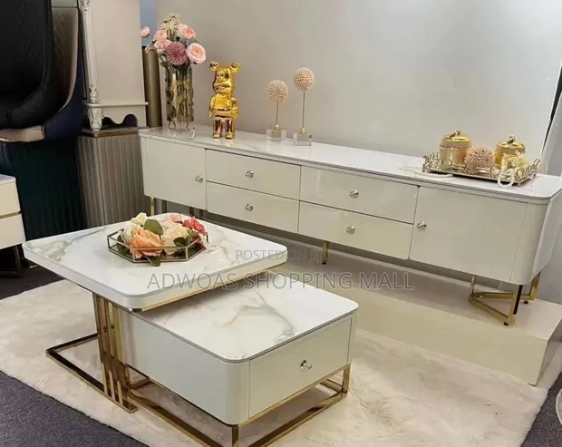 Luxury Center Table and TV Console Set - 1
