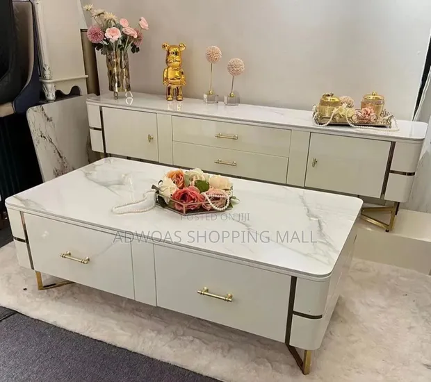 Luxury TV Console and Center Table Set - 1