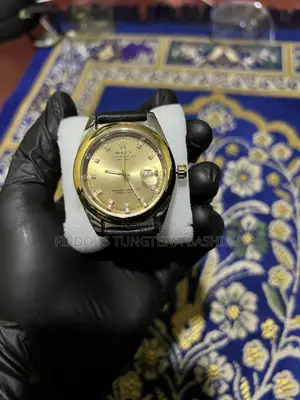 Rolex Gold Dial Classic Black Leather Edition