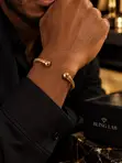 Casual Twist Cuff - Men's Gold Stainless Steel - 4