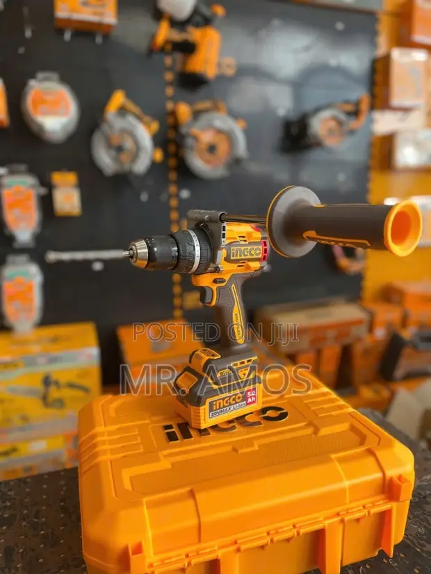 INGCO 20V 166Nm Brushless Cordless Drill with 11 Accessories - 1