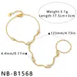 Seraphine Hand Chain - Gold Tone Crystal - 2