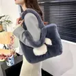 Fluffy Tote Bag - Black - 4