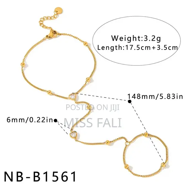 Heartline Handchain - Gold - 1