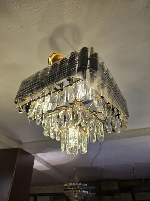 Black and Gold Square 400 Chandelier Lights - 1