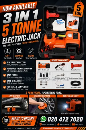 5 Tonne 3-in-1 Electric Car Jack Set