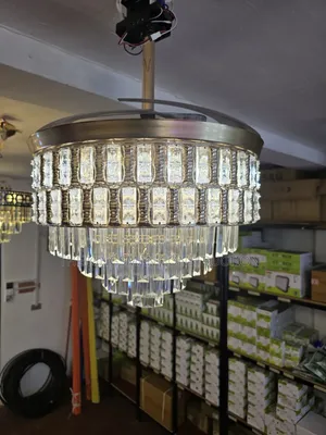 Crystal Chandelier Fan Light