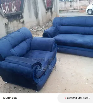 VIG Furniture Blue Fabric Sofa Set
